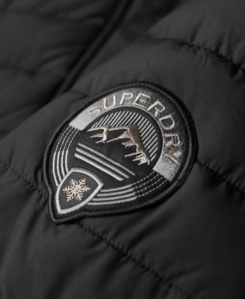 Superdry Damen Fuji Hooded Longline Puffer Jacke 36 Schwarz, 36 Schwarz