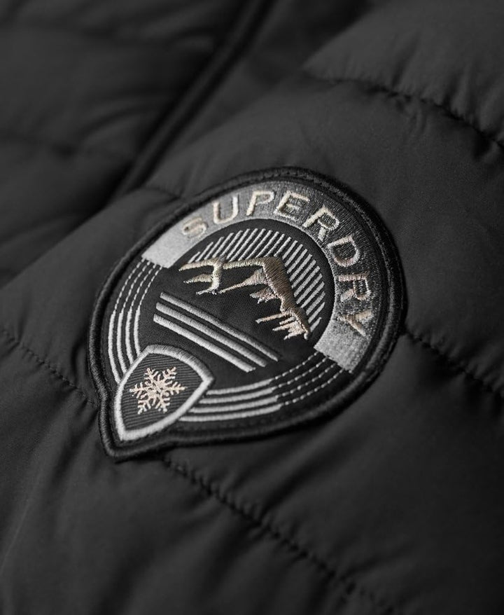 Superdry Damen Fuji Hooded Longline Puffer Jacke 36 Schwarz, 36 Schwarz