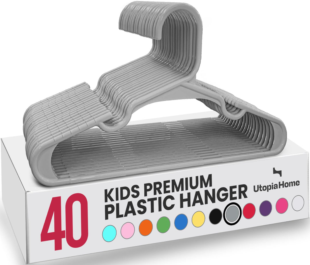 Utopia Home Packung mit 40 Kinderkleiderbügeln - 11,5“ Baby- und Kinderkleiderbügel aus Kunststoff f