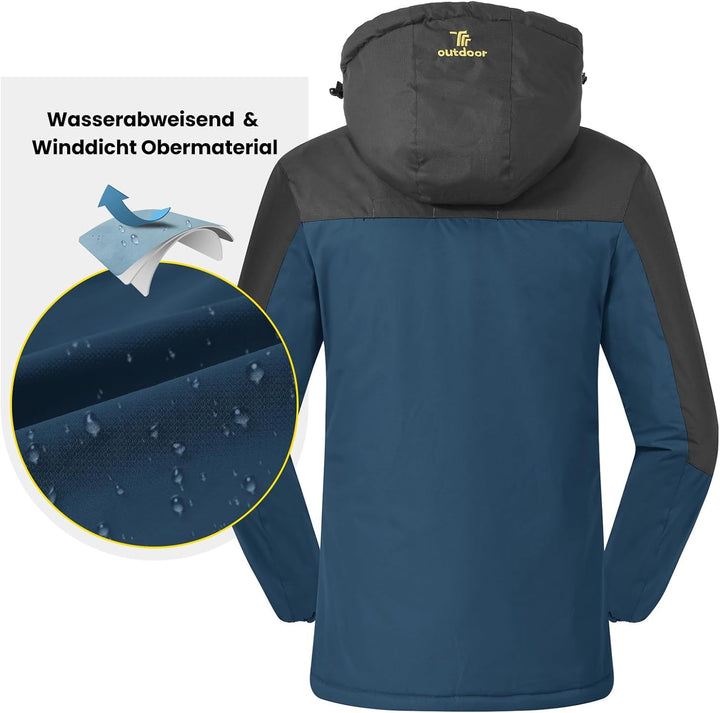 Damen Jacken Fleecejacke Winterjacke Wasserdicht Atmungsaktiv Verdickt Warm Winddicht Softshelljacke
