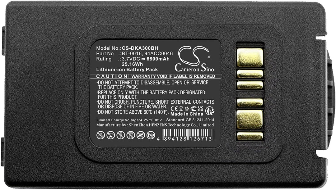 CS-DKA300BH Akkus 6800mAh Kompatibel mit [Datalogic] Skorpio X3, Skorpio X4 Ersetzt 94ACC0046, für 9