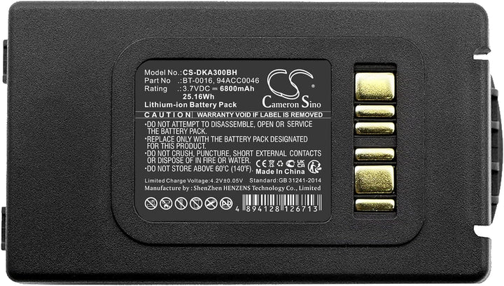 CS-DKA300BH Akkus 6800mAh Kompatibel mit [Datalogic] Skorpio X3, Skorpio X4 Ersetzt 94ACC0046, für 9