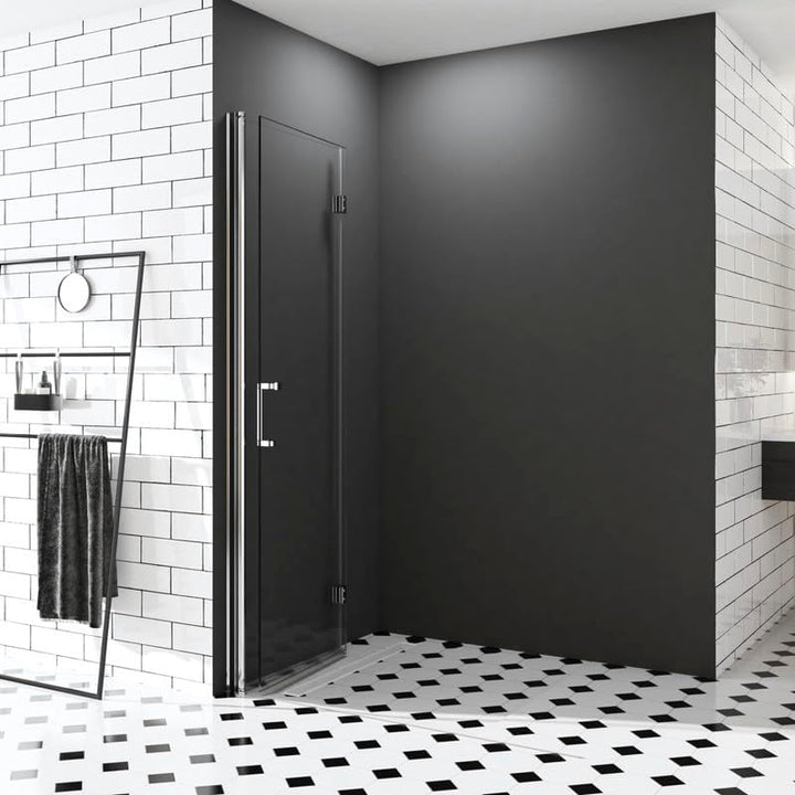Walk in Duschwand, 120x195 cm Falttür Dusche Duschtrennwand 180° Duschwand 6mm ESG-Sicherheitsglas N