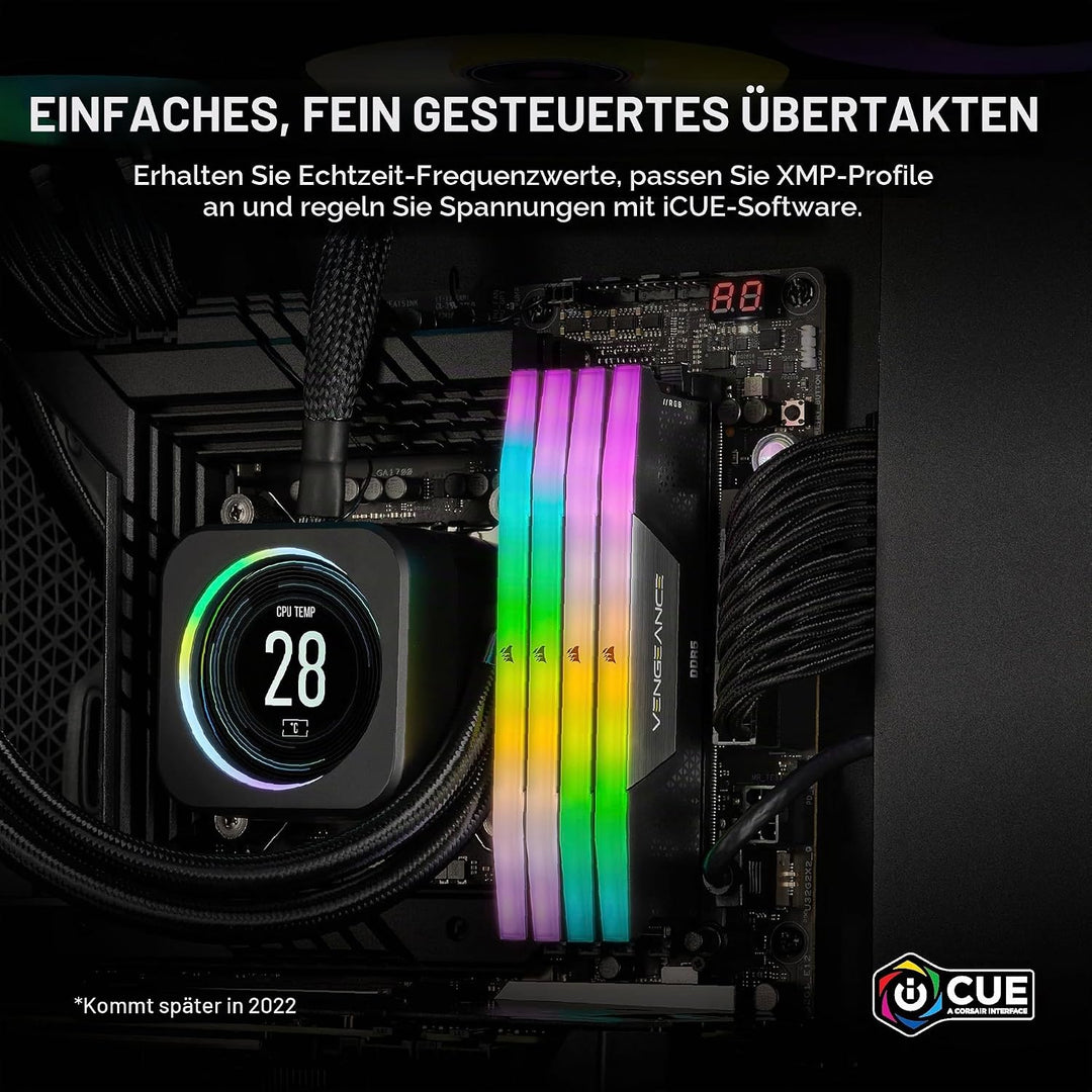 Corsair VENGEANCE RGB DDR5 RAM 64GB (4x16GB) 6600MHz CL32 Intel XMP iCUE Kompatibel Computer Speiche