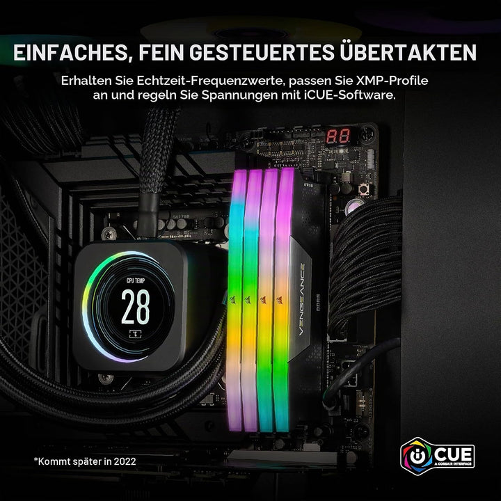 Corsair VENGEANCE RGB DDR5 RAM 64GB (4x16GB) 6600MHz CL32 Intel XMP iCUE Kompatibel Computer Speiche