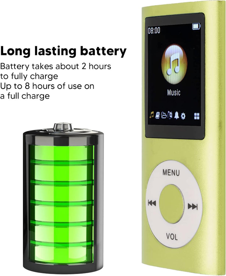 Digitaler, Kompakter und Tragbarer MP3-Player, Unterstützt 64 GB Speicher, 8 Stunden Langes Standby,