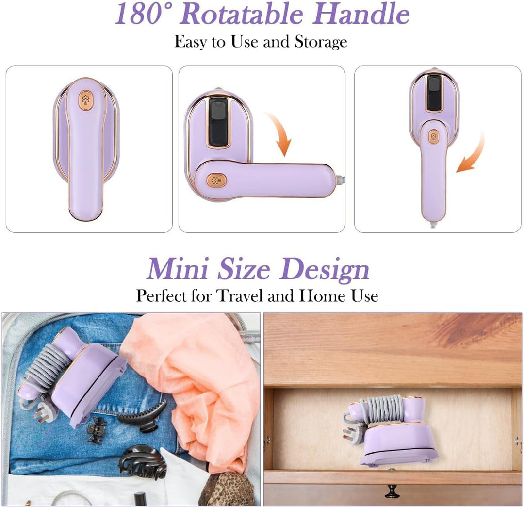 1000W Tragbares Reisebügeleisen, Reisebügeleisen Dampf, Zusammenklappbare Dampfbügeleisen, 10 Sekund