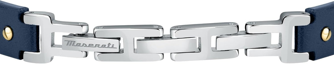 Maserati Jewels Herren Armband aus Stahl, recyceltes Leder, IP YG - JM222AVE06