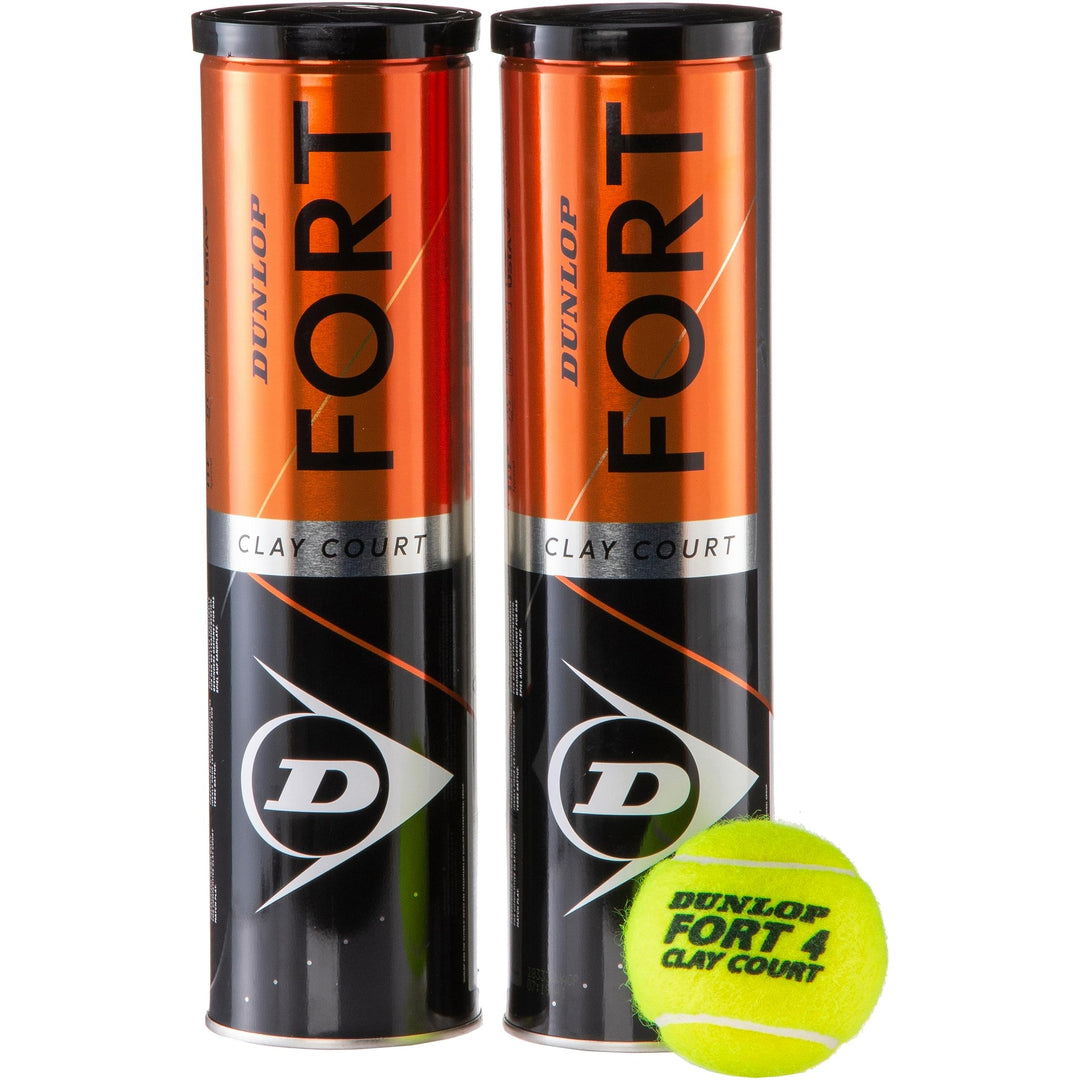 DUNLOP Tennisball Fort Clay Court – für Sandplatz, Rasen &amp; Hartplatz (2x4er Dose) 2x4 Bälle, 2x4 Bäl