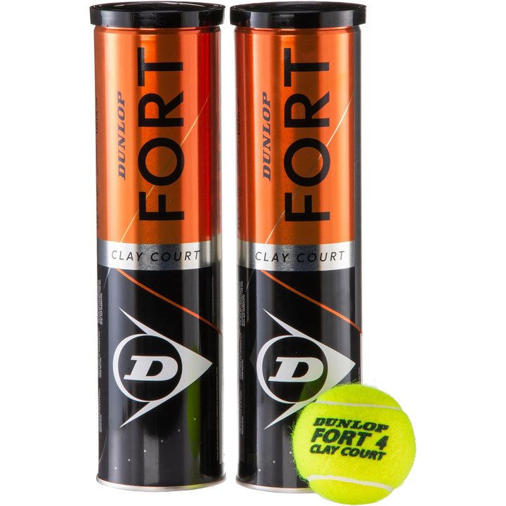 DUNLOP Tennisball Fort Clay Court – für Sandplatz, Rasen &amp; Hartplatz (2x4er Dose) 2x4 Bälle, 2x4 Bäl