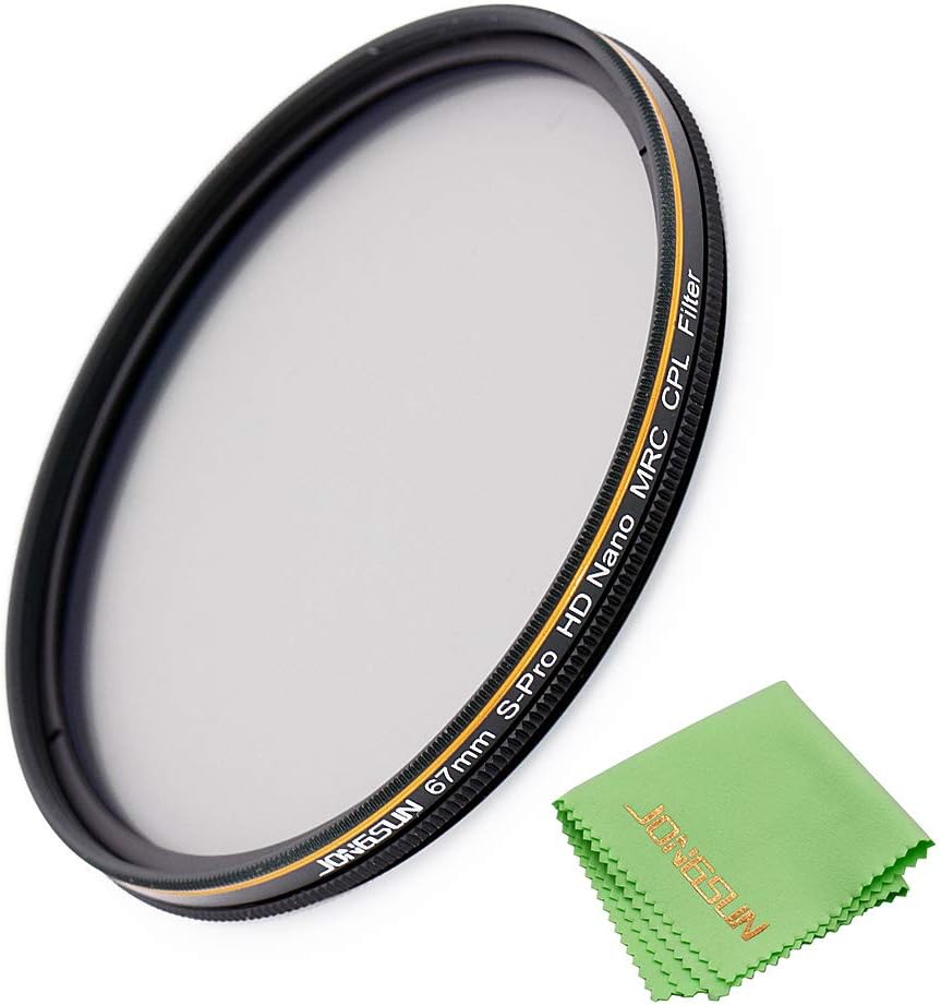 JONGSUN Polfilter 67mm, Zirkularer Polarisationsfilter, S-Pro HD Nano MRC16, 16-Schichten Mehrlagenb
