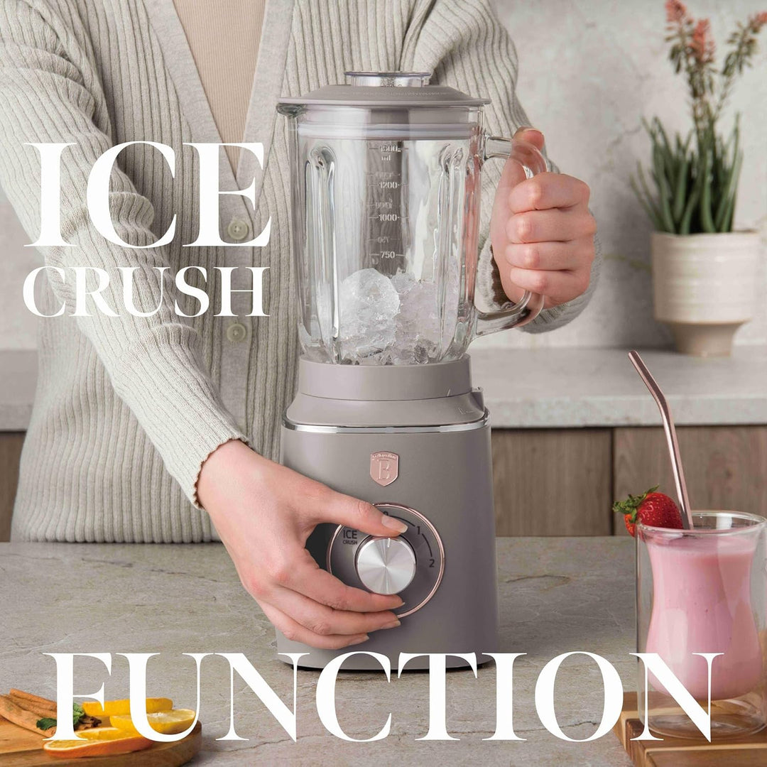 Berlinger Haus Tischmixer mit Glasbehälter 1,5 L 1000 W Taupe Collection | Stilvoll, Leistungsstark