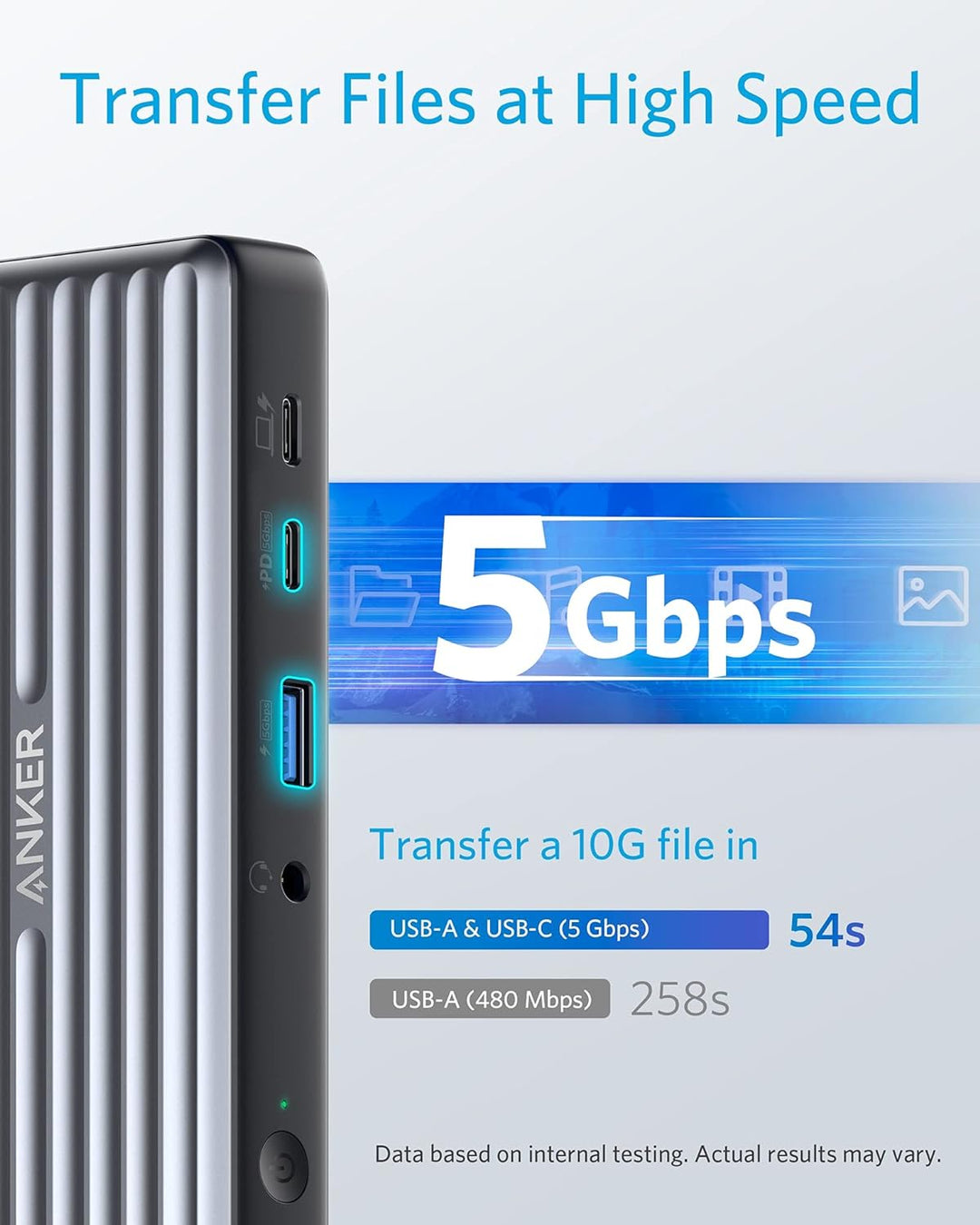 Anker PowerExpand 9-in-1 USB-C PD Docking Station USB-C Adapter, 60W für Laptop, 20W Power Delivery,