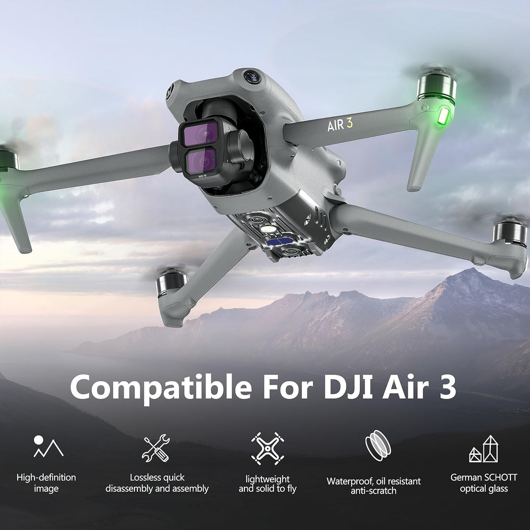 STARTRC Air 3 ND Filter, Polfilter Kamera Objektiv Filter Set kompatibel für DJI Air 3 Zubehör (UV C