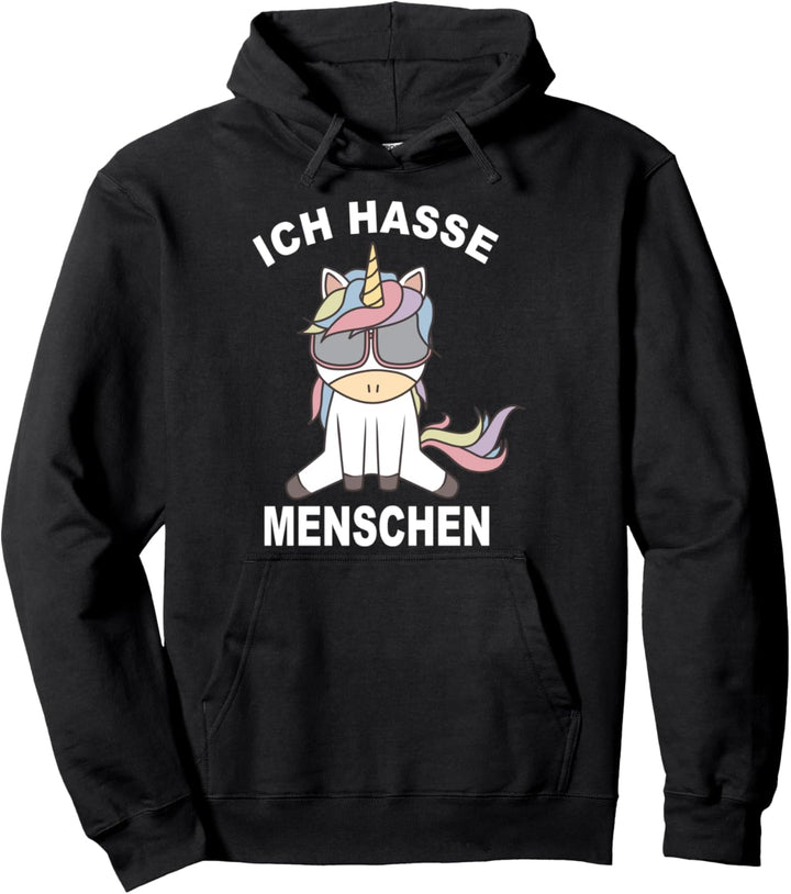 Ich hasse Menschen - Einhorn Pullover Hoodie