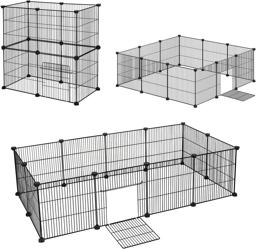 EUGAD Freigehege für Kaninchen 36cm hoch Indoor, Freilaufgehege Kaninchen draussen, Meerschweinchen