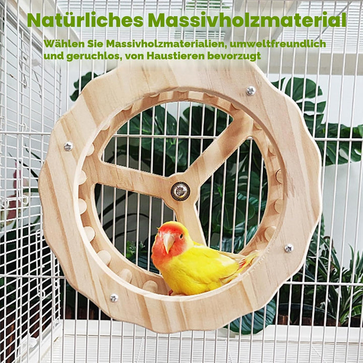 Vogelspielzeug Rotierende Schaukel, Holz Vogel Schaukel für Papageien, Naturholz, Langeweile lindern
