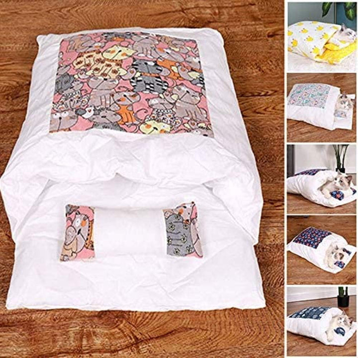 Orthopädischer Katzenschlafsack, Katzenschlafsack Warm, Katzen Schlafsack, Gemütliche Beruhigende Ka