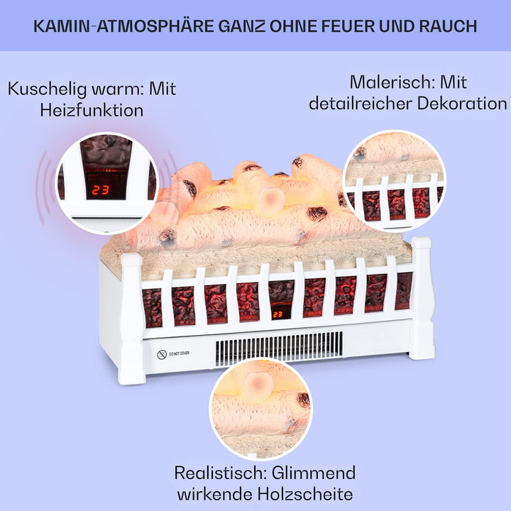 Klarstein Elektrokamin, Elektro Heizungen für Wohnzimmer & Innenräume, Elektrischer Kamin mit LED Fl