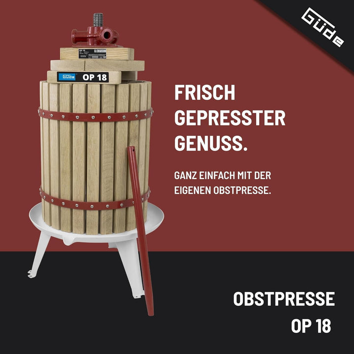 Güde 30005 BP 18 Obstpresse, Saftpresse und Beerenpresse, mechanische Presse inklusive Pressnetz 18