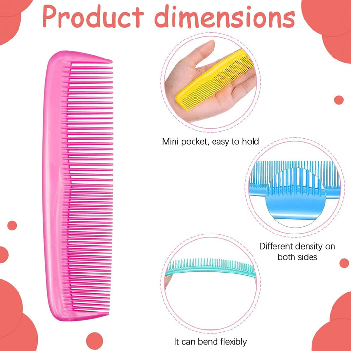24 Stück Mini Haarbürste Set, Bunt Reise Haarbürsten Kinder Bürste mit Entwirrbürste & feiner Kamm,