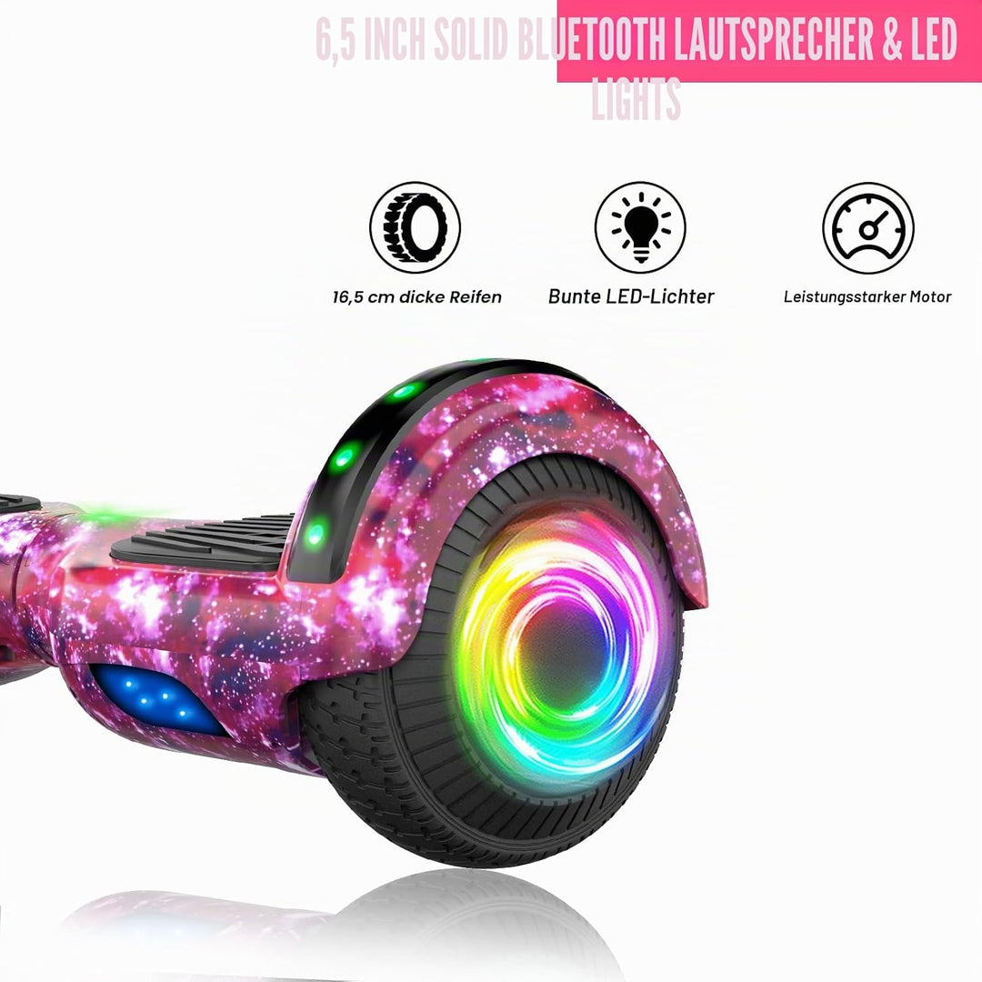 SISIGAD Hoverboard Kart Scooter für alle Gelände Self Balanciert 6,5 Zoll mit Bluetooth Lautsprecher