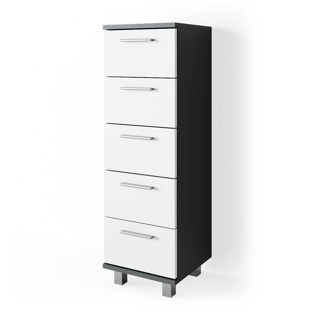 Vicco Badschrank Ilias, Anthrazit/Weiss, 30 x 95 cm, Anthrazit