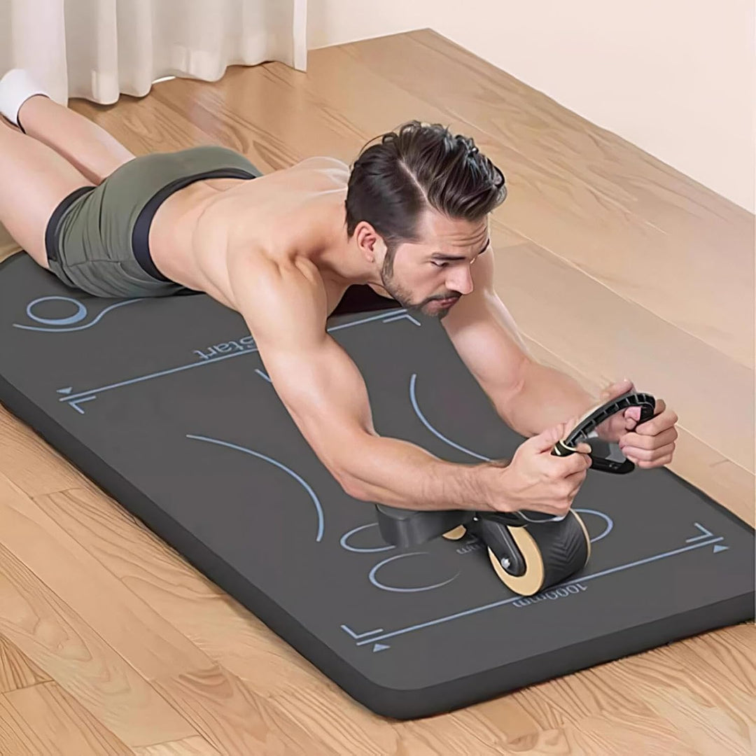 Ab Roller Matte, Trainingsmatte, rutschfestes Workout-Pad, 59 x 24 Zoll, Bodenkissen, langlebig, rut