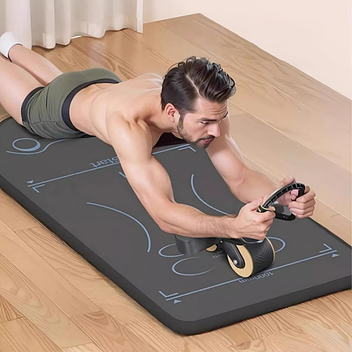Ab Roller Matte, Trainingsmatte, rutschfestes Workout-Pad, 59 x 24 Zoll, Bodenkissen, langlebig, rut