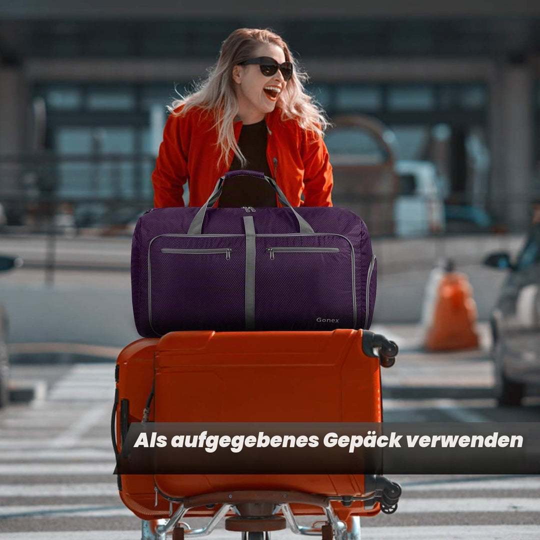 Gonex Faltbares Reisegepäck Leicht 40/60/80/100/150L Grosse Reisetasche Sporttasche für Reise Gym Ur