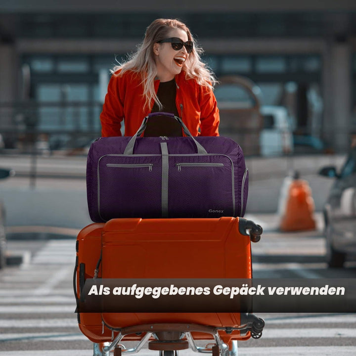 Gonex Faltbares Reisegepäck Leicht 40/60/80/100/150L Grosse Reisetasche Sporttasche für Reise Gym Ur