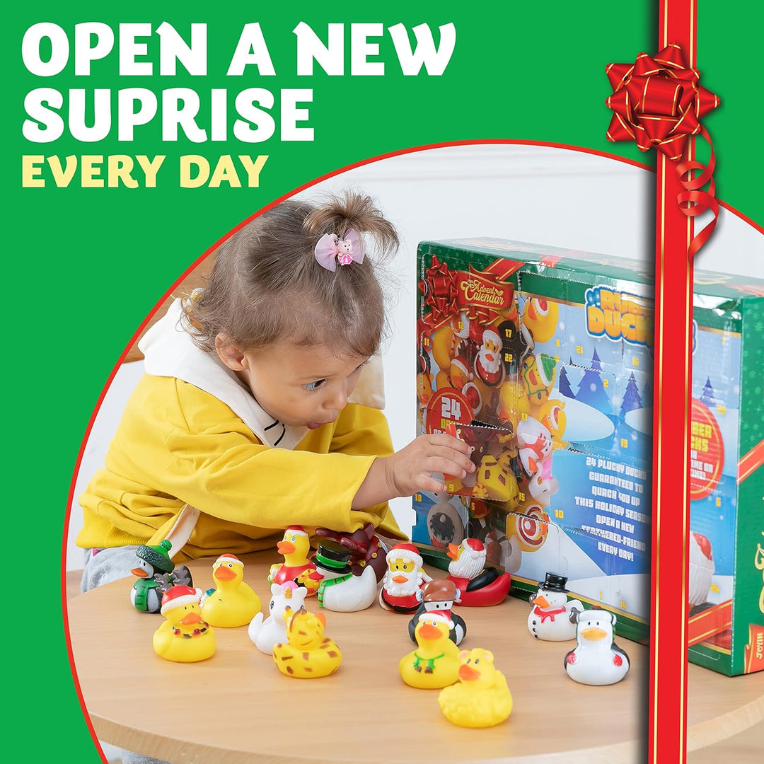 JOYIN Adventskalender 2023 mit Spielzeug Ente für 24 Tage Weihnachten Countdown mit 24 Gummienten fü