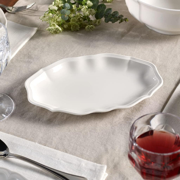 Villeroy und Boch Manoir Beilagenschale, 24 cm, Premium Porzellan, Weiss