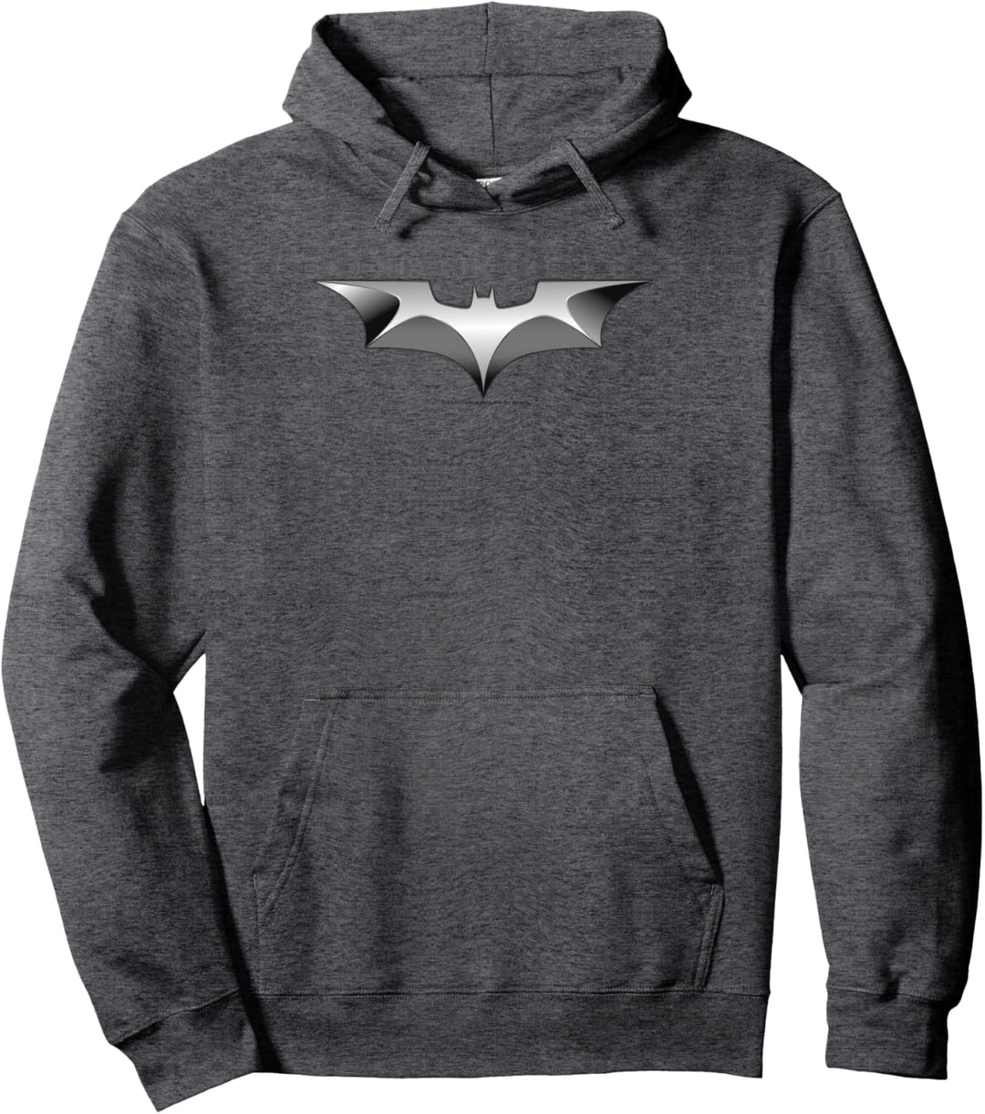Batman Dark Knight Metal Bat Logo Pullover Hoodie