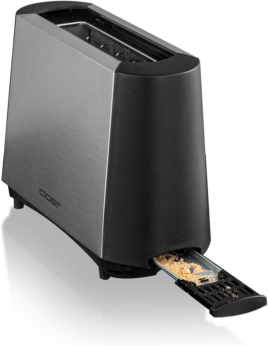 Cloer 3890 Single-Toaster, Minitoaster für 1 Toastscheibe, 600 W, "Auftau-Funktion", Krümelschublade