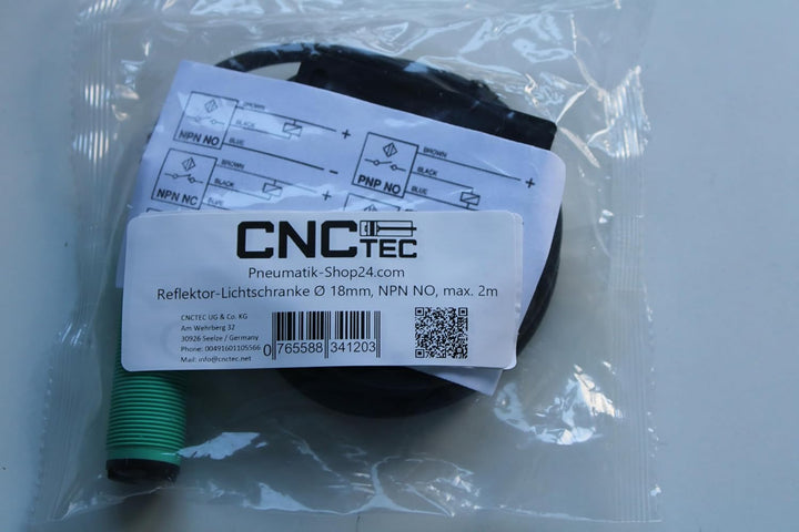 Reflektor-Lichtschranke 6-36 Volt DC NPN NO, Ø 18mm Reflexions-Lichtschranke Lichtschranke mit Spieg
