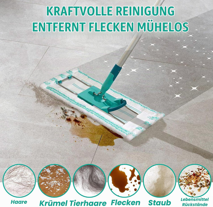6er Pack Ersatz - Wischbezüge für Leifheit Profi XL Micro Duo/Cotton Plus, Bodenwischer Ersatzbezug