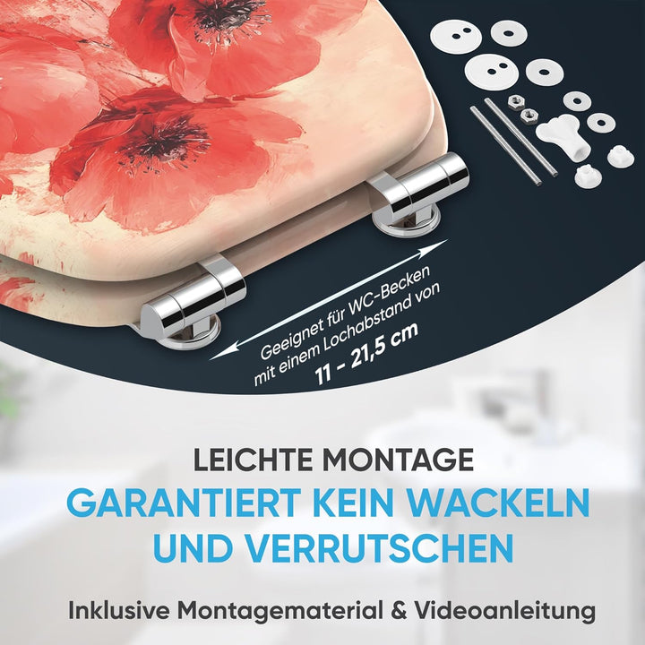 Sanilo Toilettendeckel mit Absenkautomatik, hochwertiger WC Sitz, einfache Montage, stabile Scharnie
