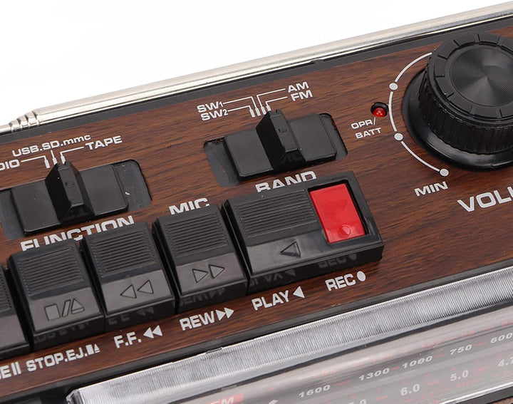 Zunate Kassettenspieler-Boombox, Tragbares AM/FM-Radio, Kassettenrekorder mit Stereolautsprecher und