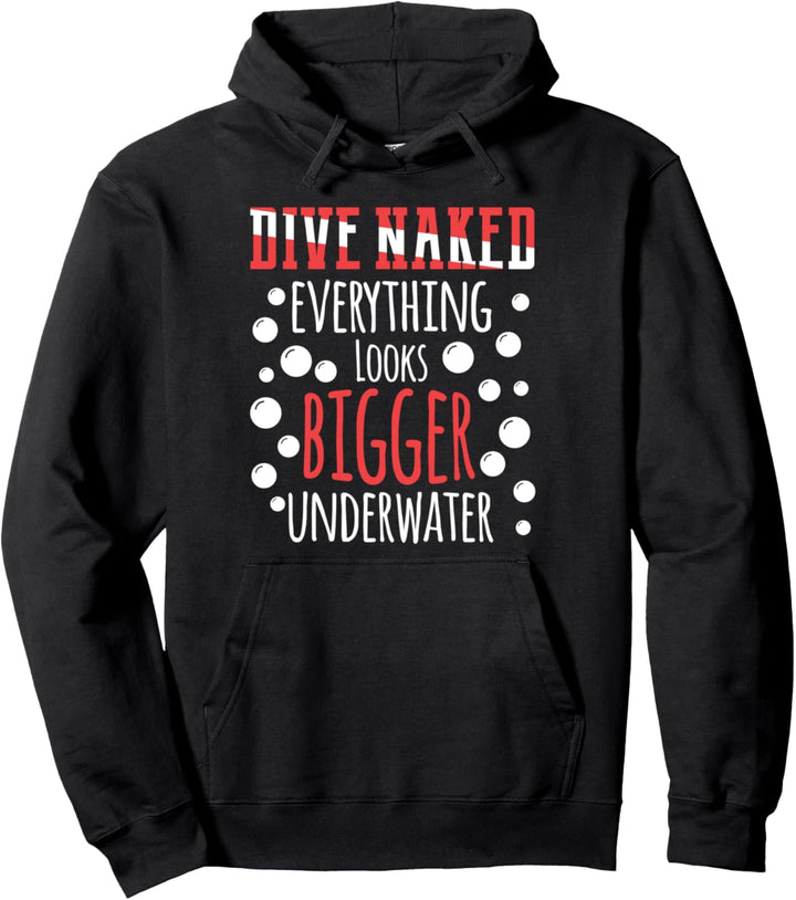 Scuba Diving Dive Naked Diver Flag Snorkeling Swimming Pullover Hoodie