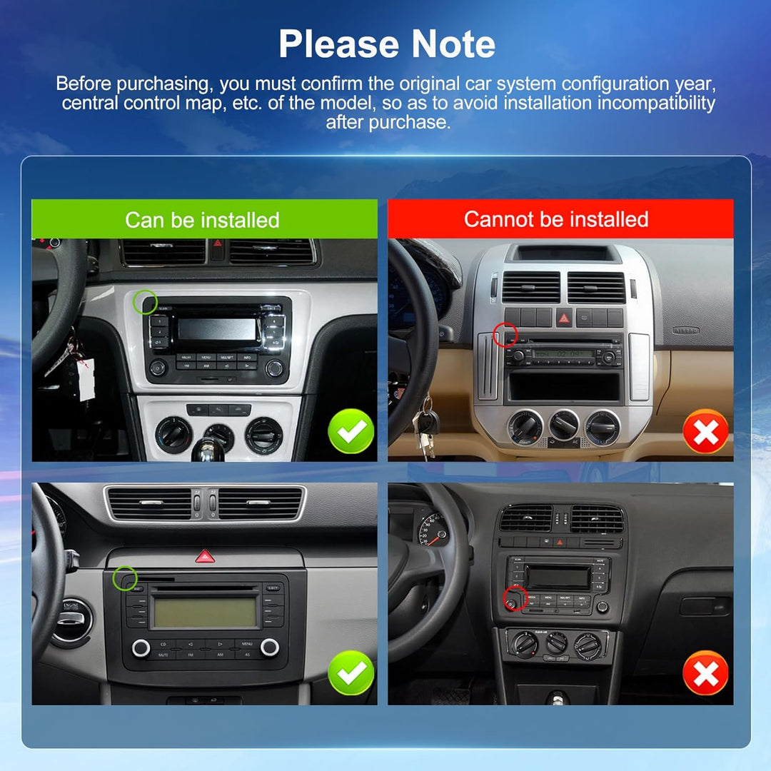 CarPlay Autoradio 4G+64G für VW/Seat/Skoda/Passat/Golf/Polo mit Kabelloses A-pple CarPlay & Android