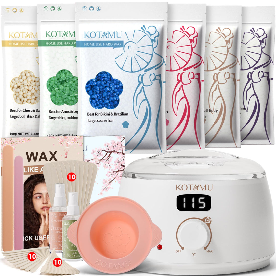 KOTAMU Waxing Set Professionelles, Digitaler Wachswärmer zur Heisswachs Haarentfernung, 600g Waxing