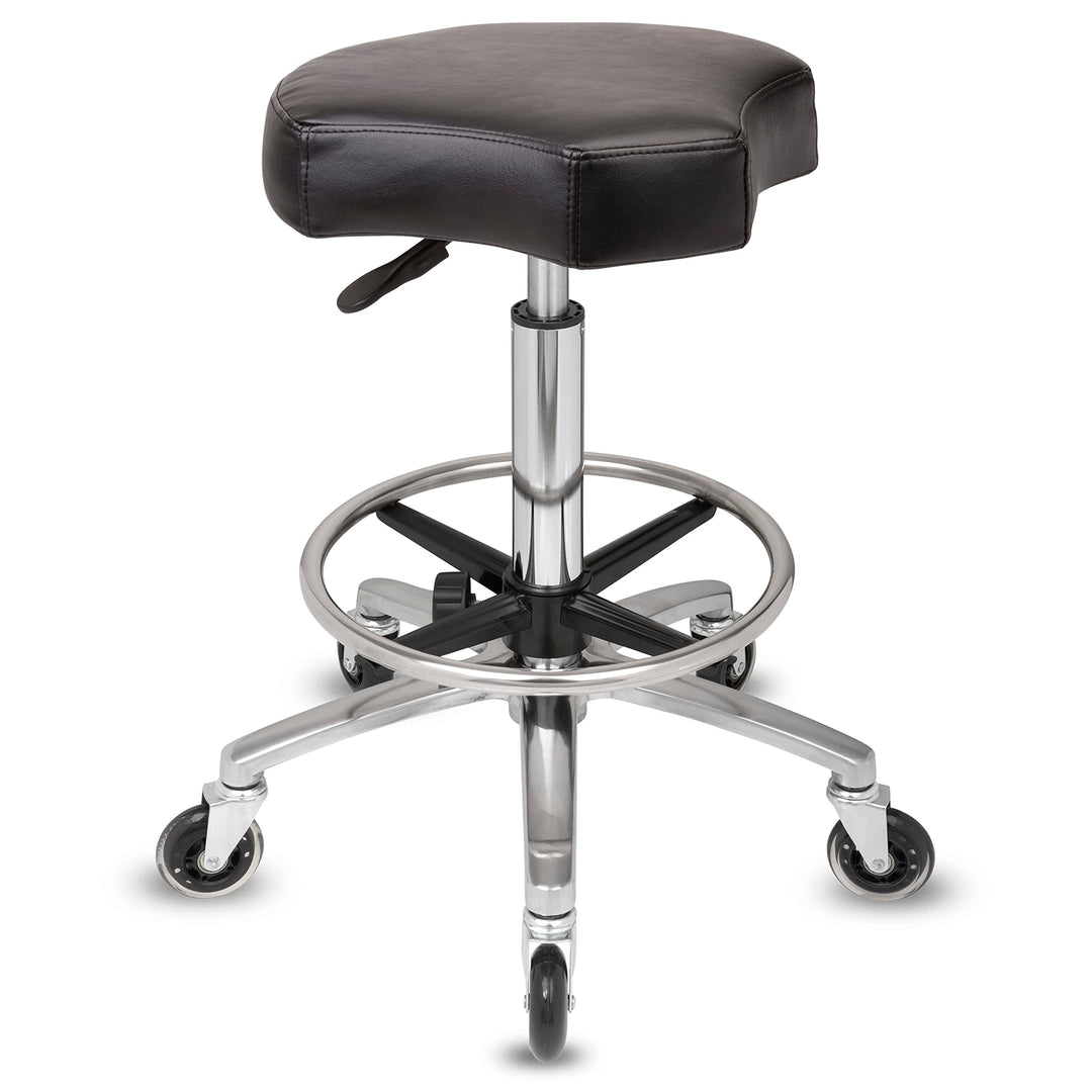Staboos Rollhocker bis 160 kg - Ergonomisch geformter Sitz mit Rollen - Drehhocker (Premium Rollen u