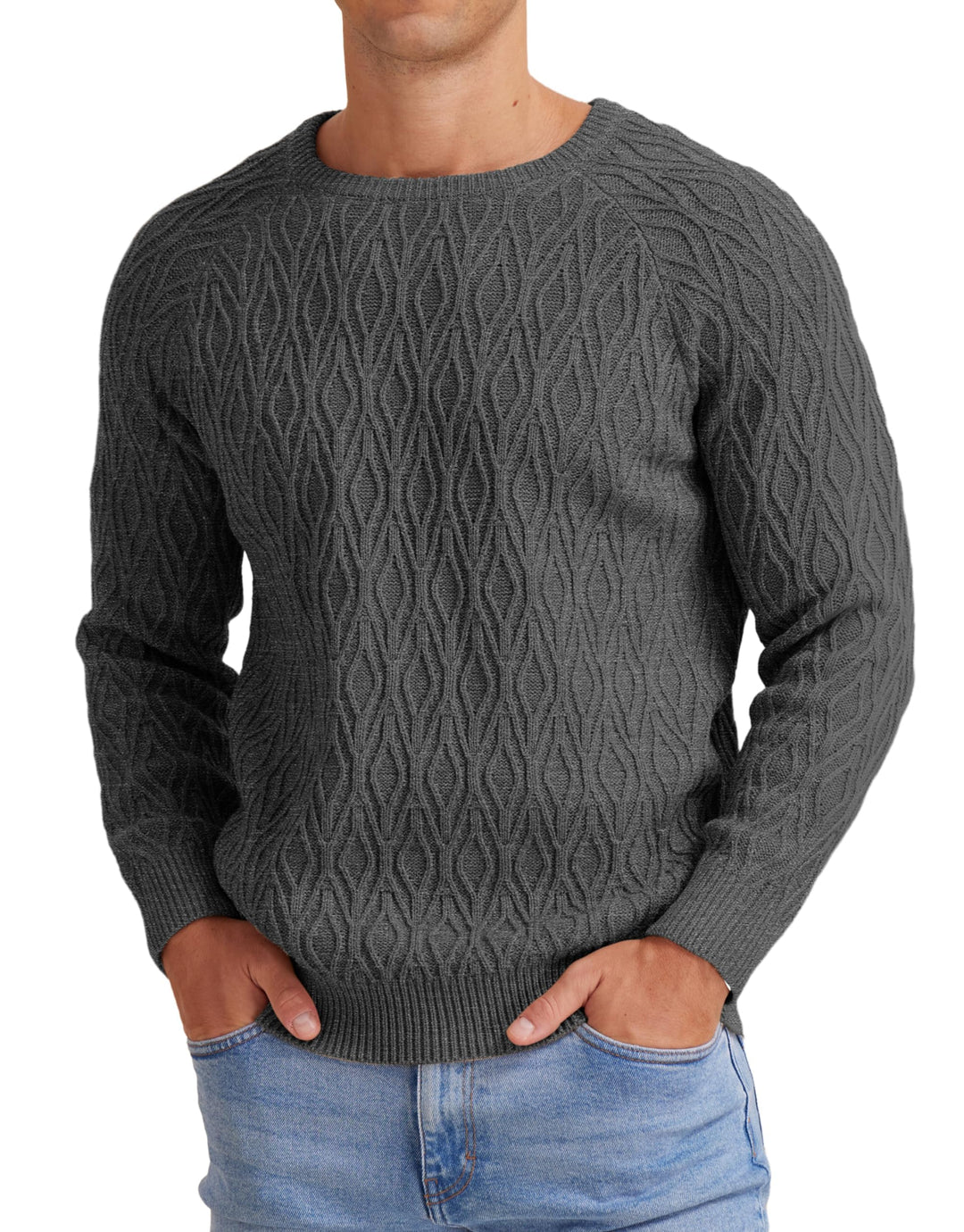 Sailwind Herren Strickpullover Zopfstrick Rundhalsausschnitt Warm Langarmpullover Herren Tops Winter