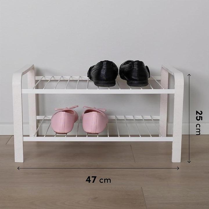 LM 390 Schuhregal aus Öko-Holz - pulverbeschichtetes Schuhregal platzsparend, 470 mm breite, ideal f