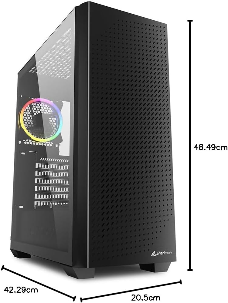 Sharkoon VS9 RGB Midi ATX PC Gehäuse, schwarz