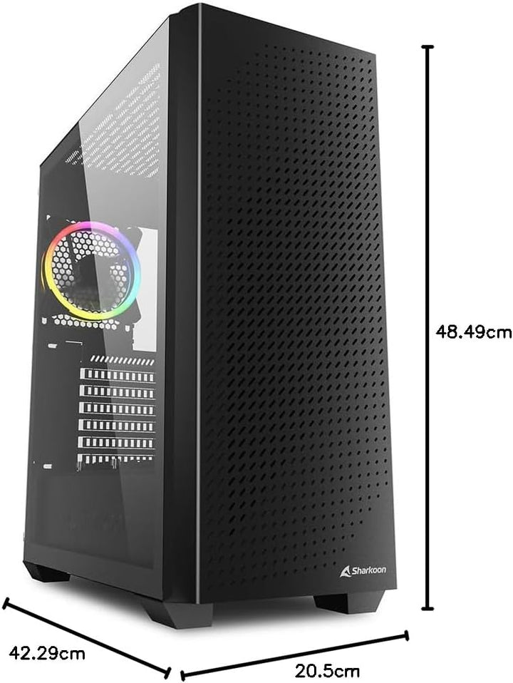 Sharkoon VS9 RGB Midi ATX PC Gehäuse, schwarz