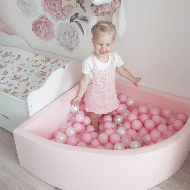 KiddyMoon 300 ∅ 7Cm Kinder Bälle Spielbälle Für Bällebad Baby Plastikbälle Made In EU, Rosa/Transpar