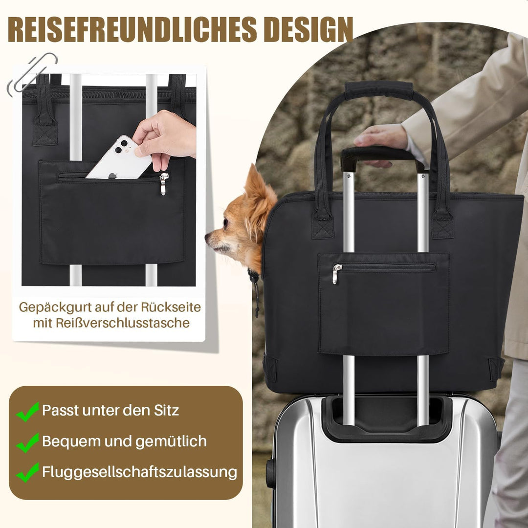 Eyein Hundetasche - Tragbare hundetragetasche mit Taschen & Sicherheitsleine, Atmungsaktive Transpor