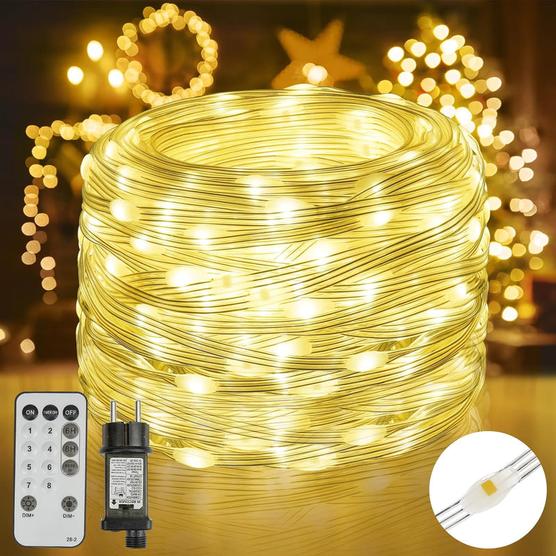 Lichterkette aussen 30M, 300LED 8Modi Lichterkette Weihnachtsbaum IP67 Wetterfest Funkelnde Lichterk